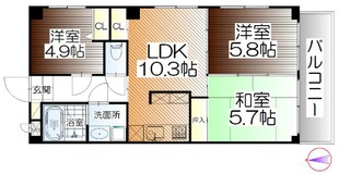 南仙台駅 徒歩45分 3階の物件間取画像